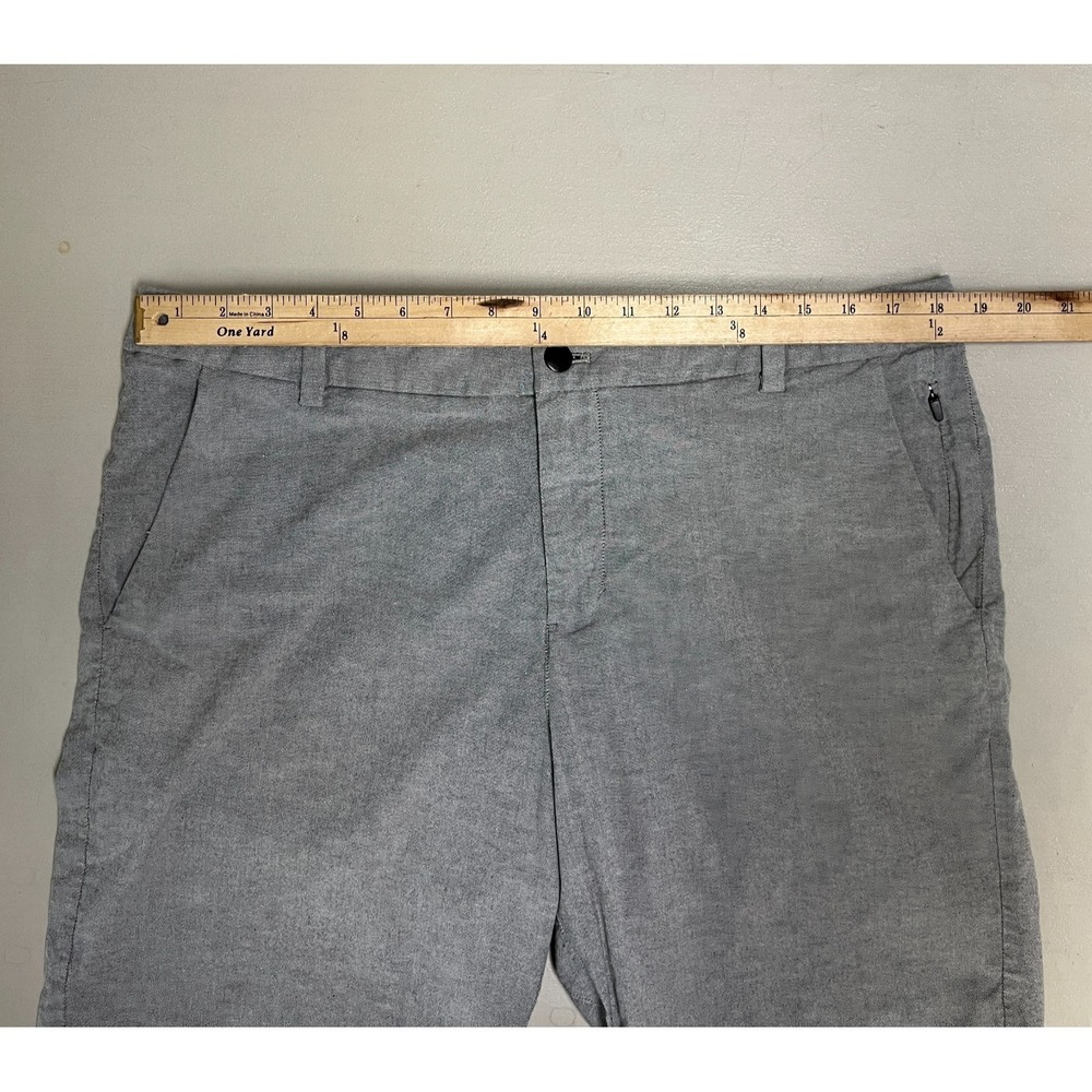 Lululemon Commission Shorts Mens 36 Gray Zip Pocket 9'' Inseam Slim‎ Fit Chino - Picture 8 of 9